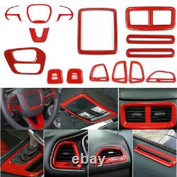 Inner Set Central Decor Cover Trim Kit for Dodge Challenger 15+ Red Accessories