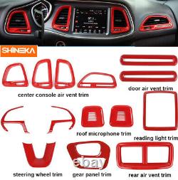 Inner Set Central Decor Cover Trim Kit for Dodge Challenger 15+ Red Accessories