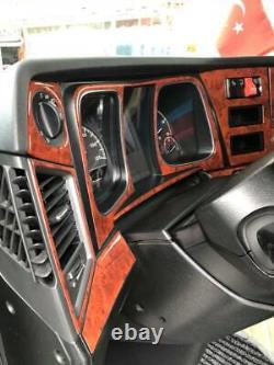 Interior Dash Trim Cover Set Fits For Man TGA XXL 2006-Up 78 PCS Walnut Look