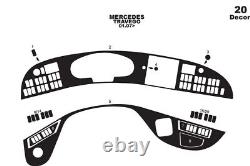 Interior Dash Trim Cover Set for Mercedes Travego 05-16 20 PCS Piano Black Look