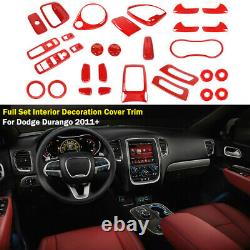 Interior Decoration Cover Trim Kit For Dodge Durango 2011+ Red Accessories 30pcs