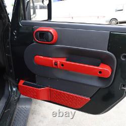 Interior Decoration Cover Trim Kit For Jeep Wrangler JK JKU 07-10 Red 35pcs ABS