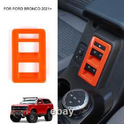 Interior Decoration Cover Trims Kit For Ford Bronco 21+ Orange Accessories 16pcs