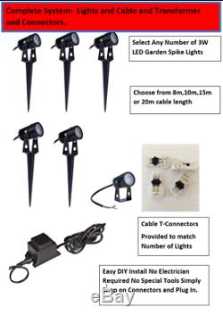 LED Garden Spike Light Kit 12v 3w Easy Install All Quantities Numbers Low Voltag