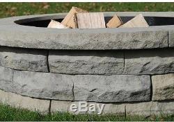 Large Easy Install 47 in. Concrete Fire Pit Ring Kit Gray Outdoor Fireplace