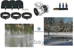 Large POND Aeration Kit 1-4 Acres 300' SINK Tube Diffusers NEW PUMP 2yr Warranty
