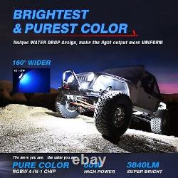 MICTUNING C2 RGBW LED Rock Lights 12 Pods Offroad Underglow Truck Neon Light Kit