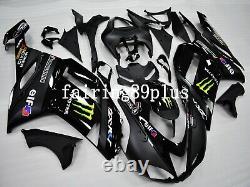 Matte Gloss Black ABS Plastic Injection Fairing Kit Fit for 2007 2008 ZX6R 636