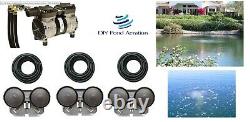 NEW 1/2hp Large Lake Pond Aeration Kit-3 Diffuser 300' Sink Tube +Cabinet 1+acre