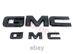 NEW 2021-2024 GMC Yukon Yukon XL GM Front & Rear All Black Emblem Kit 84729912