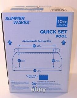 NIB Summer Waves Quick Set Complete 10FT Above Ground Pool Inflatable Swim Kit