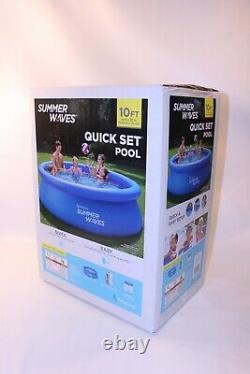 NIB Summer Waves Quick Set Complete 10FT Above Ground Pool Inflatable Swim Kit