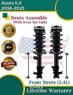 New OE Front Struts With Sway Bar For 2016-2021 Acura ILX 2.4L Lifetime Warranty