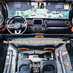 Orange Car Interior Accessories Cover Trim Kit for Jeep Wrangler JL 18-21 21pcs