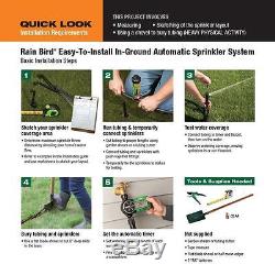 Rain Bird In-Ground Automatic Sprinkler System Kit Lawn Garden Easy to Install