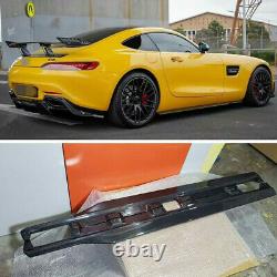 Real Carbon Side Skirts Extension Lip Fit For Mercedes Benz GTS AMG GT 2015-17