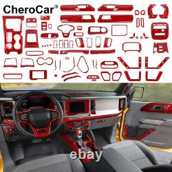 Red Car Interior Dash Door Decor Trim Full Cover Kit for 2021+ Ford Bronco 4Door