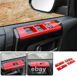 Red Interior Decoration Trim Cover Kit Full Set Accessories For 4Runner 2010+