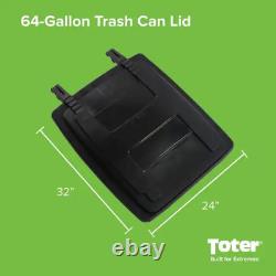 Replacement Lid Kit 64 Gallon Two Wheel Trash Can Easy Install Plastic Black New