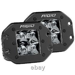 Rigid 212213BLK D-Series PRO Spot White Square LED Lights Pair Kit Set Aluminum