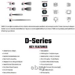 Rigid 212213BLK D-Series PRO Spot White Square LED Lights Pair Kit Set Aluminum