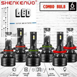 SHENKENUO 9005 9006 H11 LED Headlight Bulbs+Fog Light Conversion Kit Super White