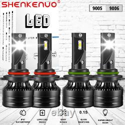 SHENKENUO 9005 9006 LED Headlight Bulbs High Low Beam Conversion Kit Super White