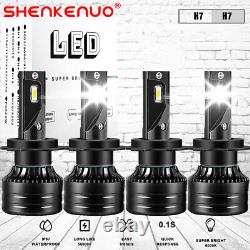 SHENKENUO H7 LED Headlight Bulbs 6000K High Low Beam Conversion Kit Super White