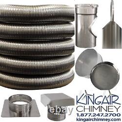 Smoothwall 6x25 Chimney TEE Liner Kit (316) Stainless Steel Easy To Install