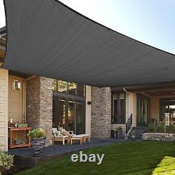 Sun Shade Sail Outdoor Yard Garden Pool UV Rectangle Grey Canopy Shelter Cover