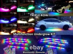 TRIPLE Row CHASING Flow Multifunction 4FT+6.5FT Underglow LED Strips 4Lights KIT