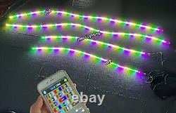 TRIPLE Row CHASING Flow Multifunction 4FT+6.5FT Underglow LED Strips 4Lights KIT