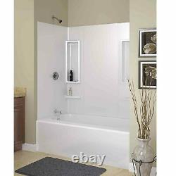 Tub Shower Wall Kit 5-Piece Shelf Towel Bar Set Easy Install 60 X 31 Bathroom