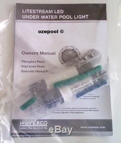 Waterco 263403 LED pool light, easy install no electrician Replace kit+BLUE LENS
