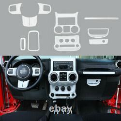White Interior Decoration Trim Cover Kit Accessories for 11-18 Jeep Wrangler JK