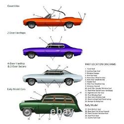 Window Sweeps Felt Kit for Chevrolet Impala 1959-1960 Hardtop Authentic 8pcs